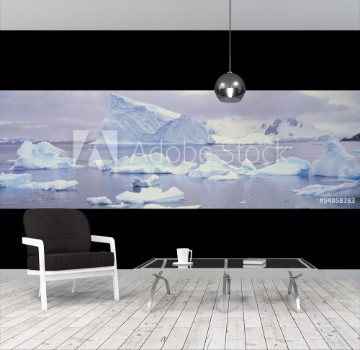 Picture of Panoramic view of glaciers and icebergs in Paradise Harbor Antarctica